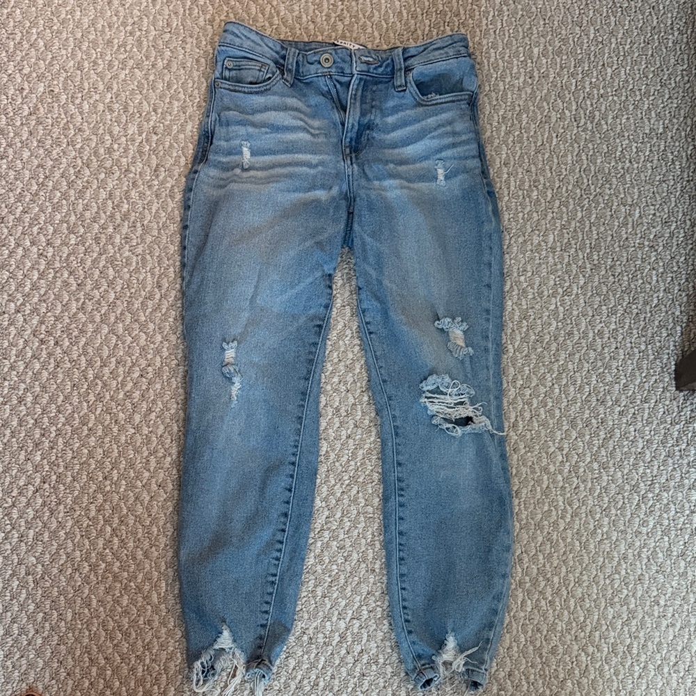 Celebrity Pink Distressed Blue Ankle Jeans